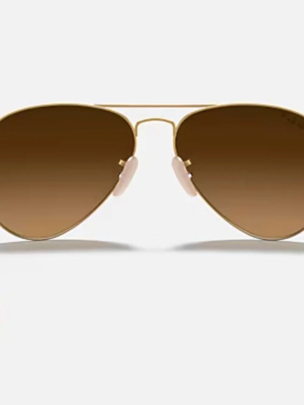 Ray-Ban Matte Gold Frame Aviator Sunglasses w/ Brown Gradient Lenses New In Box